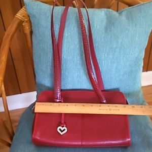 Brighton Pebbled Leather Soulder Tote in Red